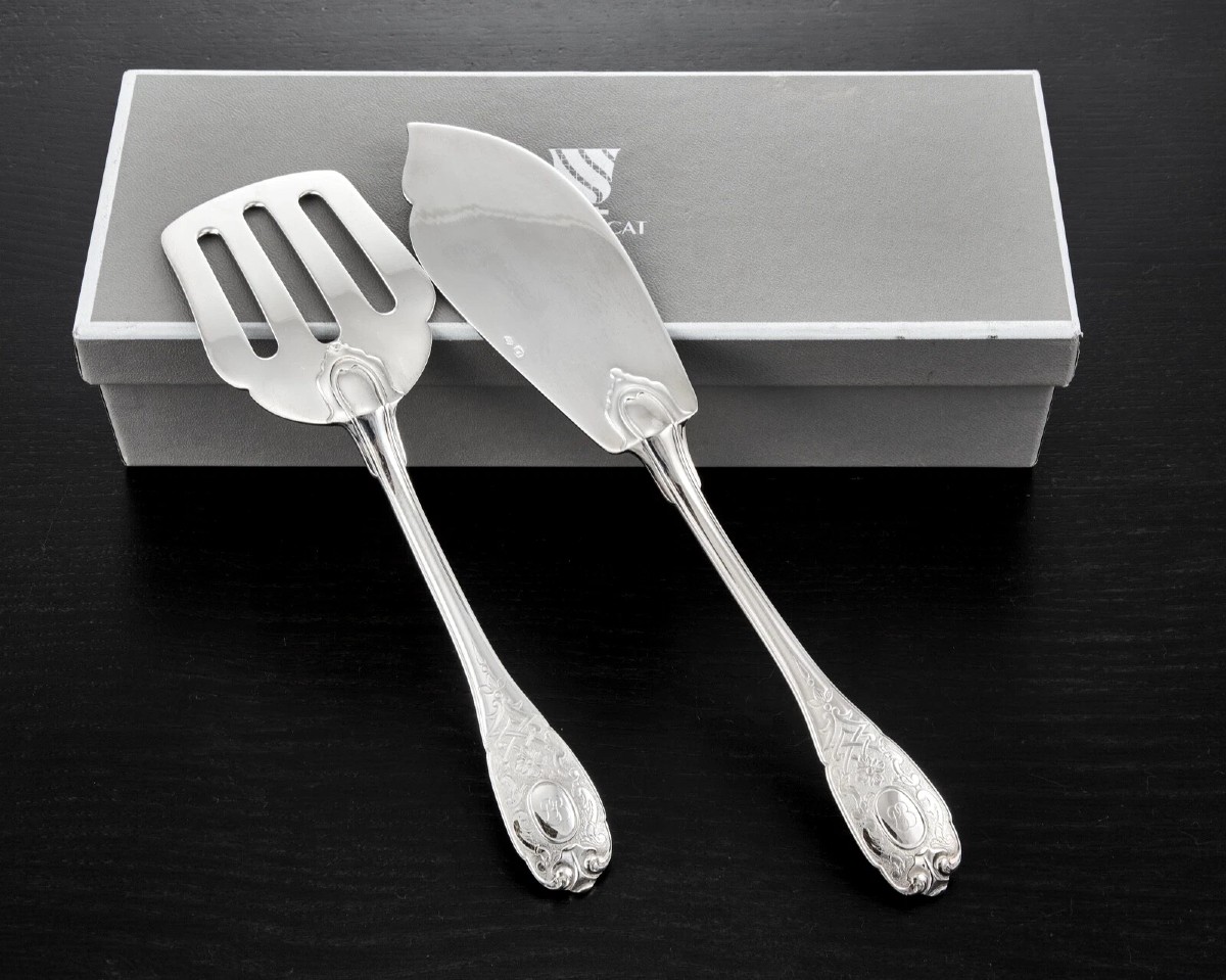 PUIFORCAT : Service à Poisson en Argent massif de modele ELYSEE-photo-2