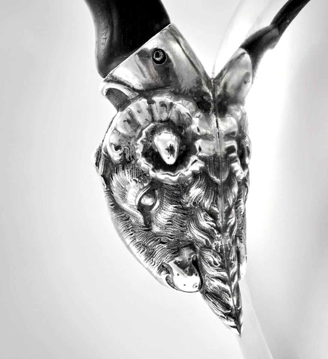 Rare Cafetière en Argent massif début XIXème Tête de Bélier LION-photo-2