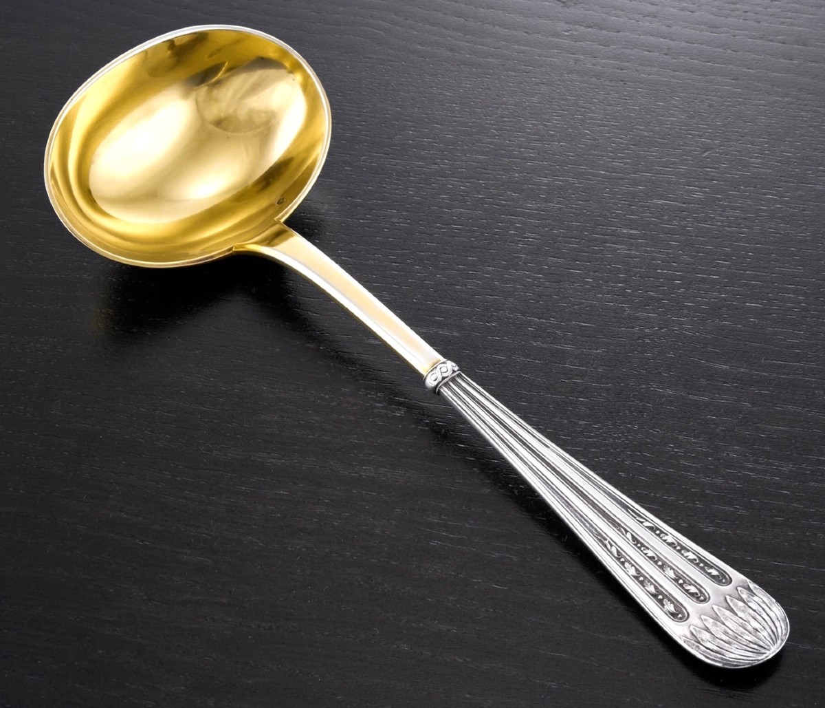 Cardeilhac : Sterling Silver And Vermeil Sauce Spoon, Art Nouveau Style-photo-3