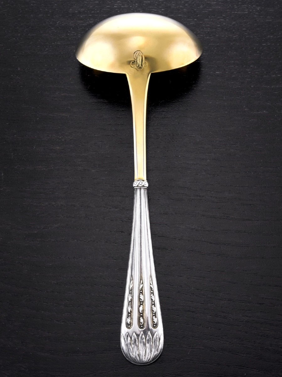 Cardeilhac : Sterling Silver And Vermeil Sauce Spoon, Art Nouveau Style-photo-4