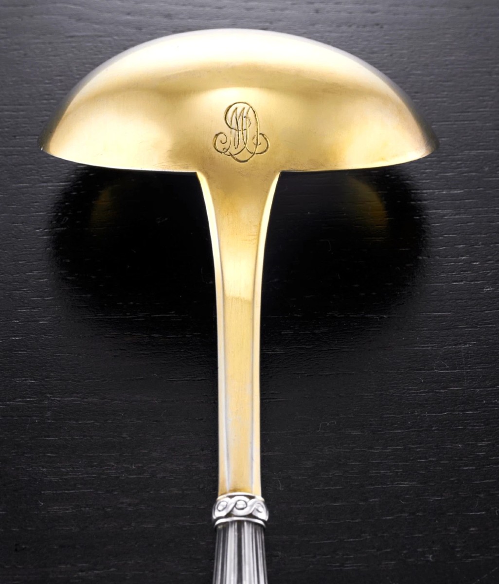 Cardeilhac : Sterling Silver And Vermeil Sauce Spoon, Art Nouveau Style-photo-1
