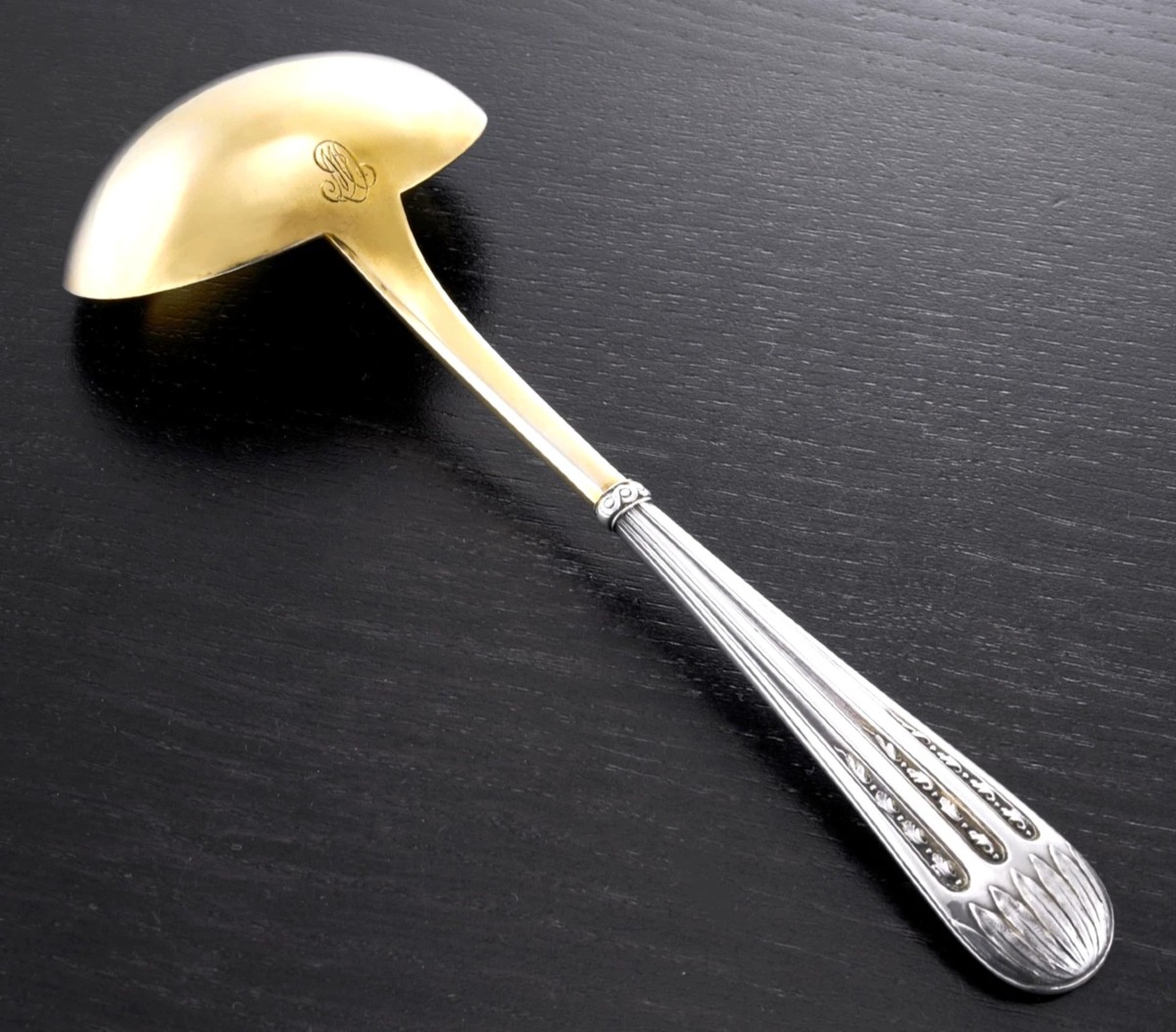 Cardeilhac : Sterling Silver And Vermeil Sauce Spoon, Art Nouveau Style