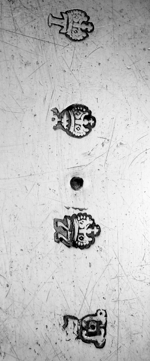 Laurent Detombe: Oval Solid Silver Platter, 18th Century, Tournai, 1777, Coat Of Arms-photo-4