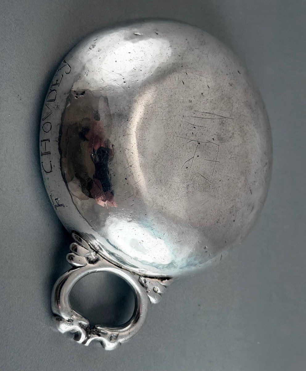 Granelly: Heavy Solid Silver Wine Taster, Normandy, 145g, Saint-lô, 1774-photo-4