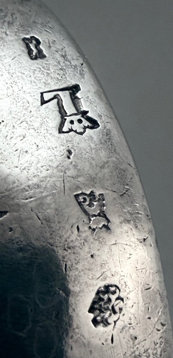 Granelly: Heavy Solid Silver Wine Taster, Normandy, 145g, Saint-lô, 1774-photo-1