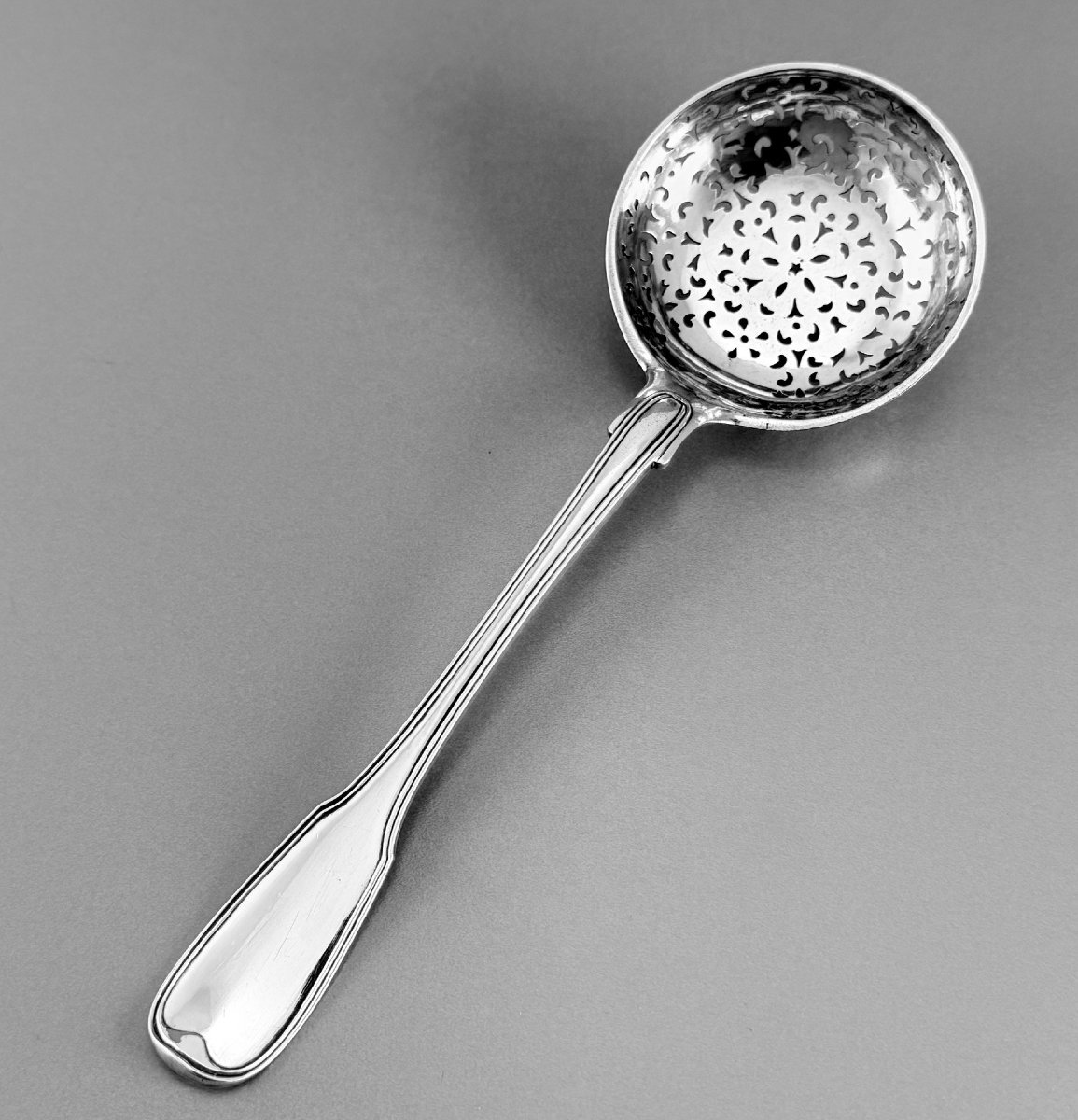 MALLET : Rare Cuillère à Sucre en Argent Massif XVIIIème NANTES 1770-photo-2