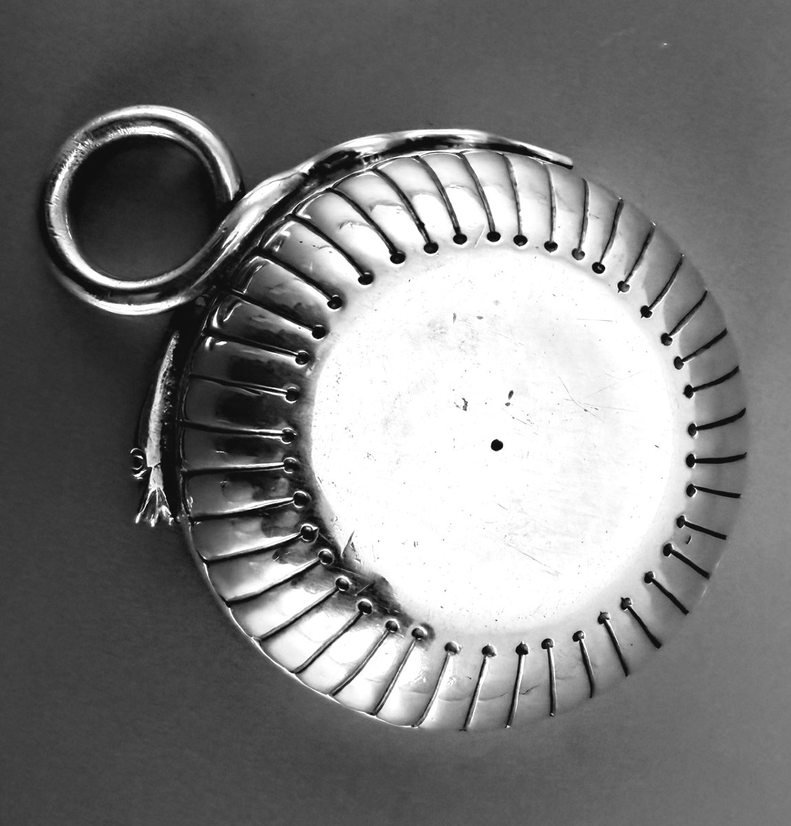 P E Turpin : Rare Solid Silver Wine Taste XVIIIth Century Bourges Issoudun C. 1775-photo-3