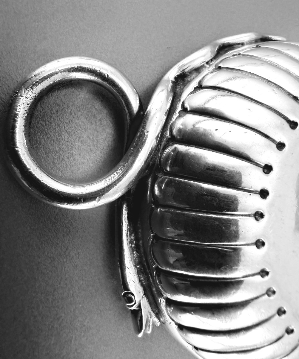 P E Turpin : Rare Solid Silver Wine Taste XVIIIth Century Bourges Issoudun C. 1775-photo-4