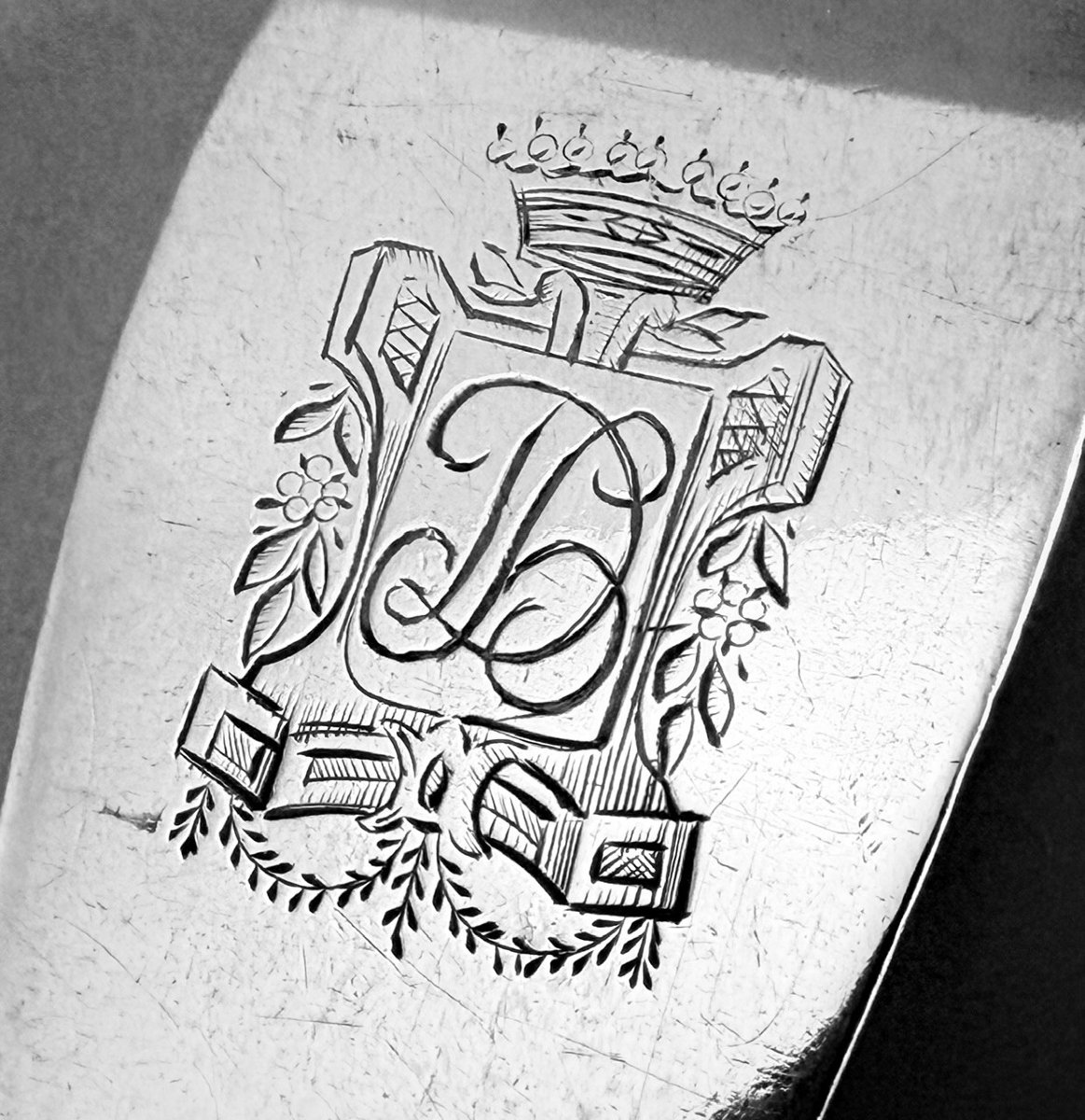 FAUCONNIER : Cuillère à Ragoût en Argent massif METZ 1783-84 COMTE-photo-3