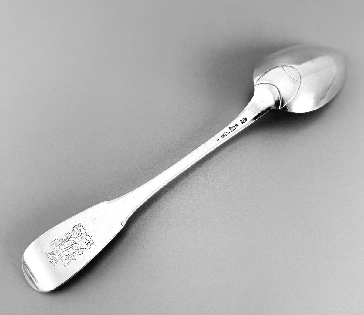 FAUCONNIER : Cuillère à Ragoût en Argent massif METZ 1783-84 COMTE