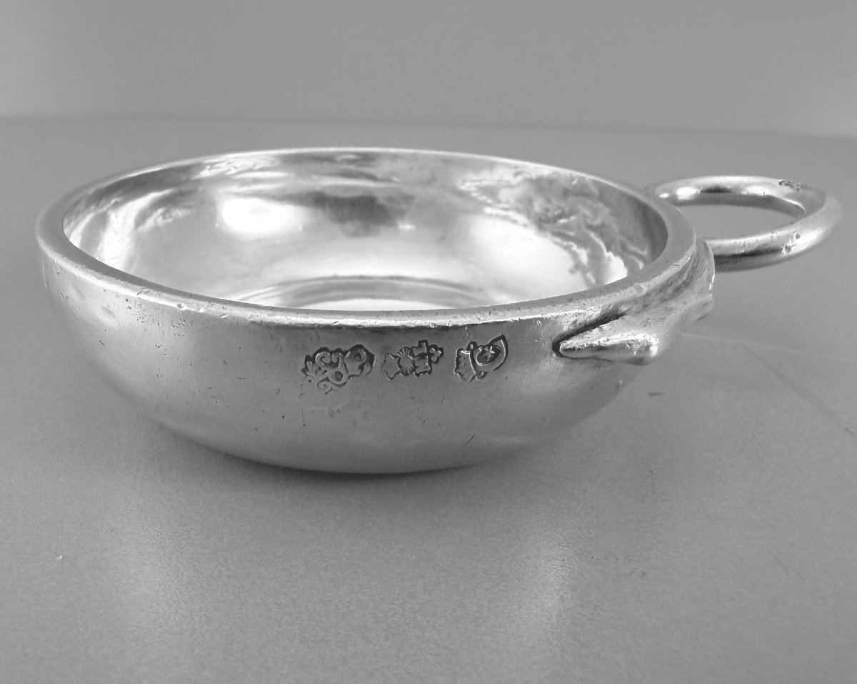 LUMIERE : Lourd rare Taste Vin en Argent massif 139,2 gr ORLEANS 1760-61-photo-3