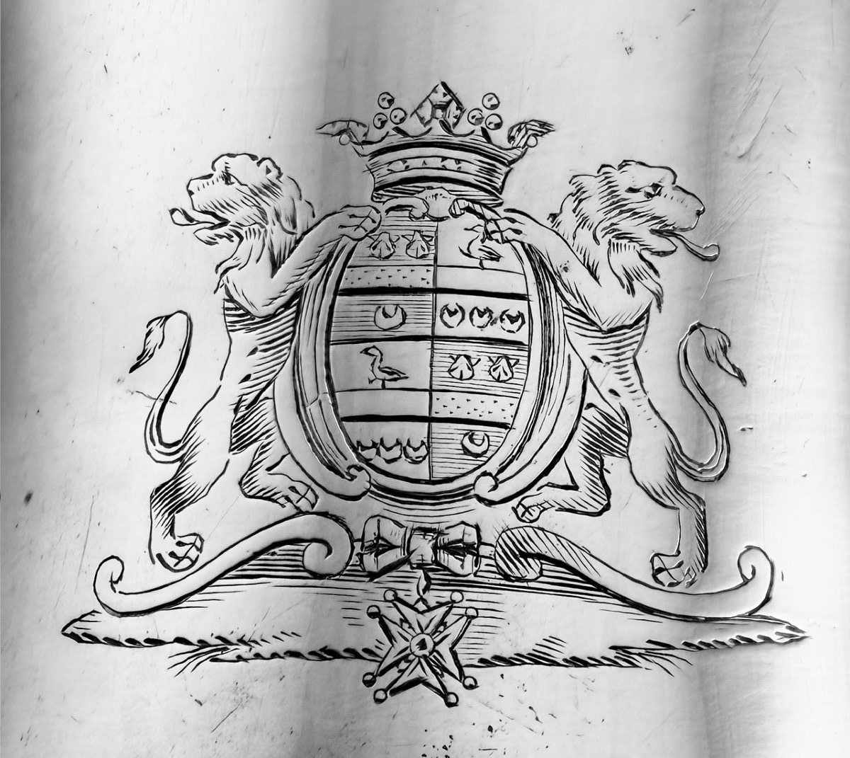 Pigeron: Important Solid Silver Chocolatière Paris 1772 Armoiries-photo-4