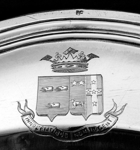 Jorrez: Rare 18th-century Solid Silver Dish With The Saint Malo Coat Of Arms, 1769–72-photo-3