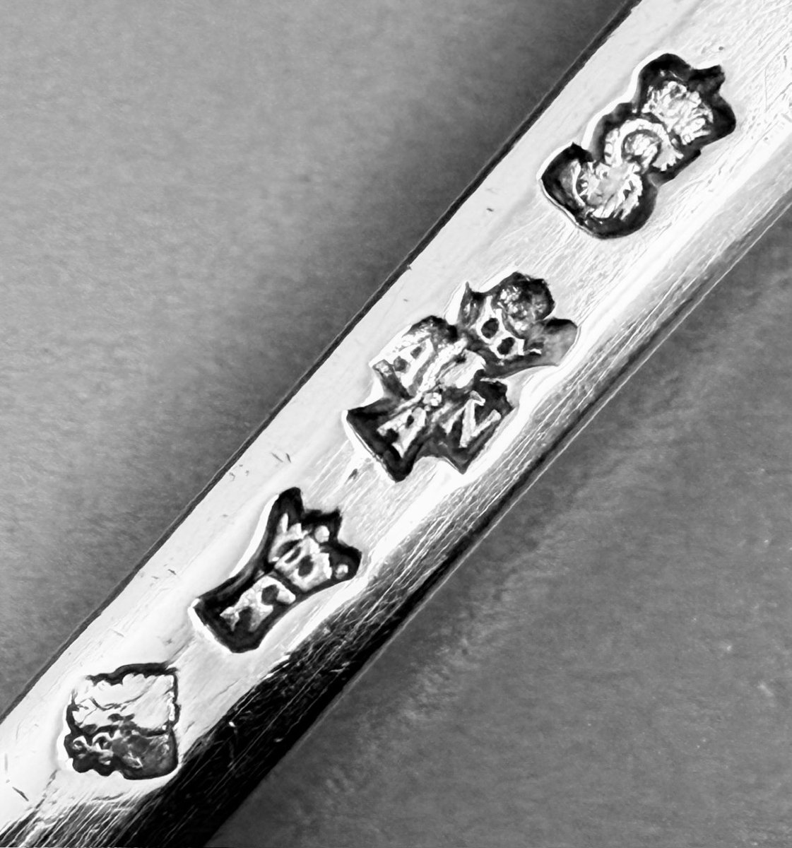 Allard: Rare Champagne Silver Stew Spoon, Reims 1781-photo-4