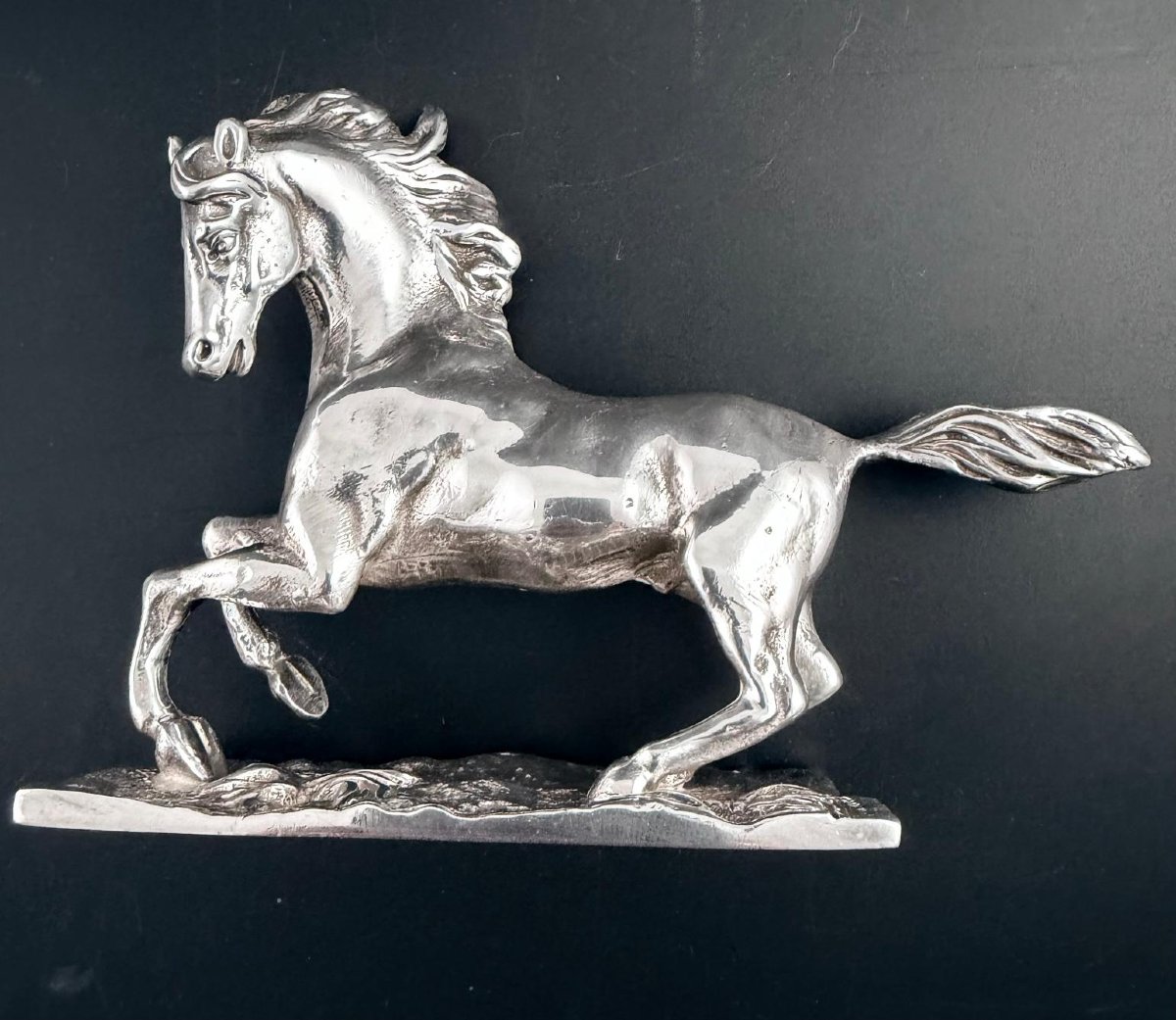 Morand:  Horse At A Gallop, Cast In Solid Silver-photo-3