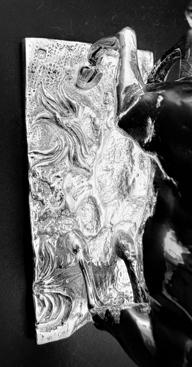 Morand:  Horse At A Gallop, Cast In Solid Silver-photo-4