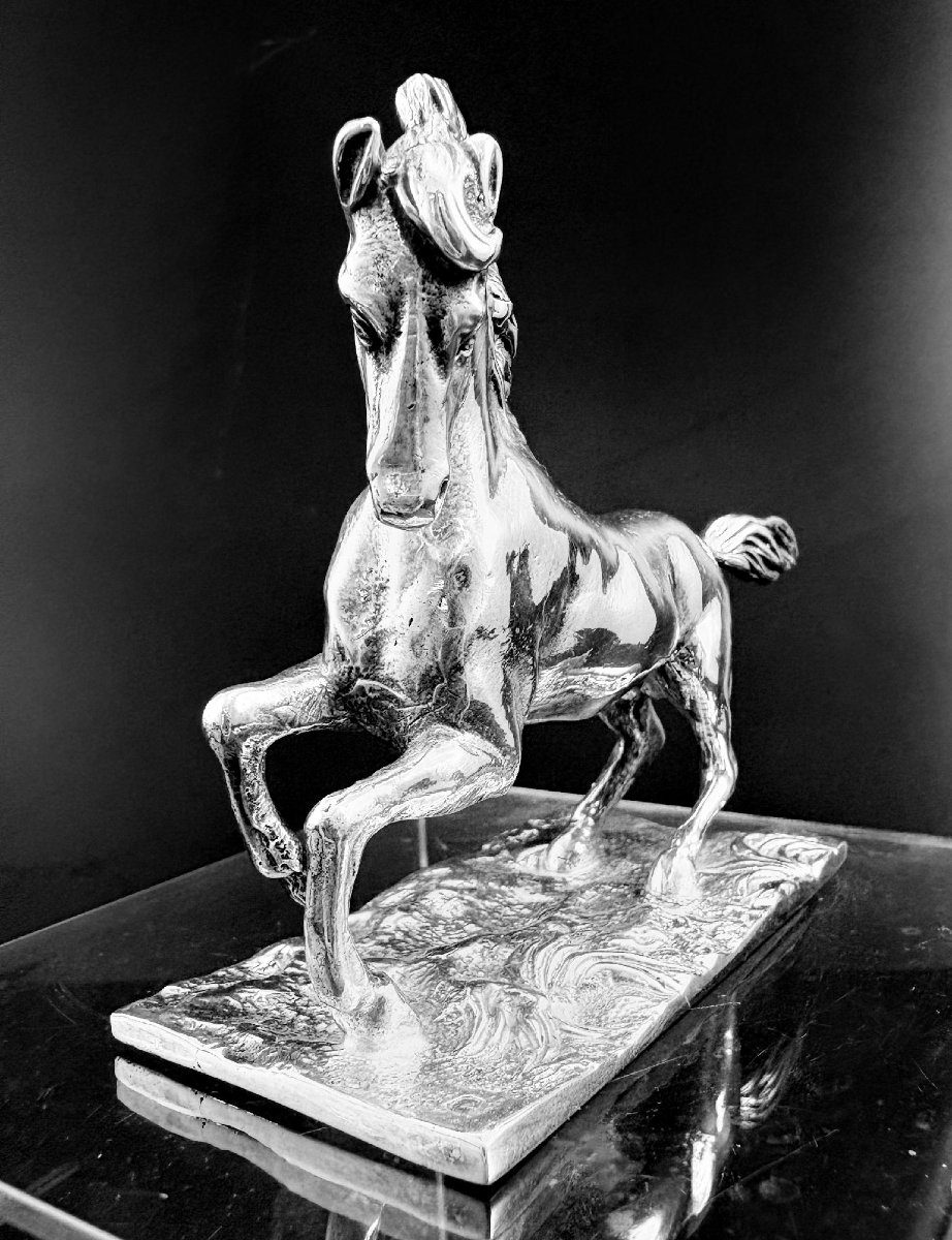 Morand:  Horse At A Gallop, Cast In Solid Silver