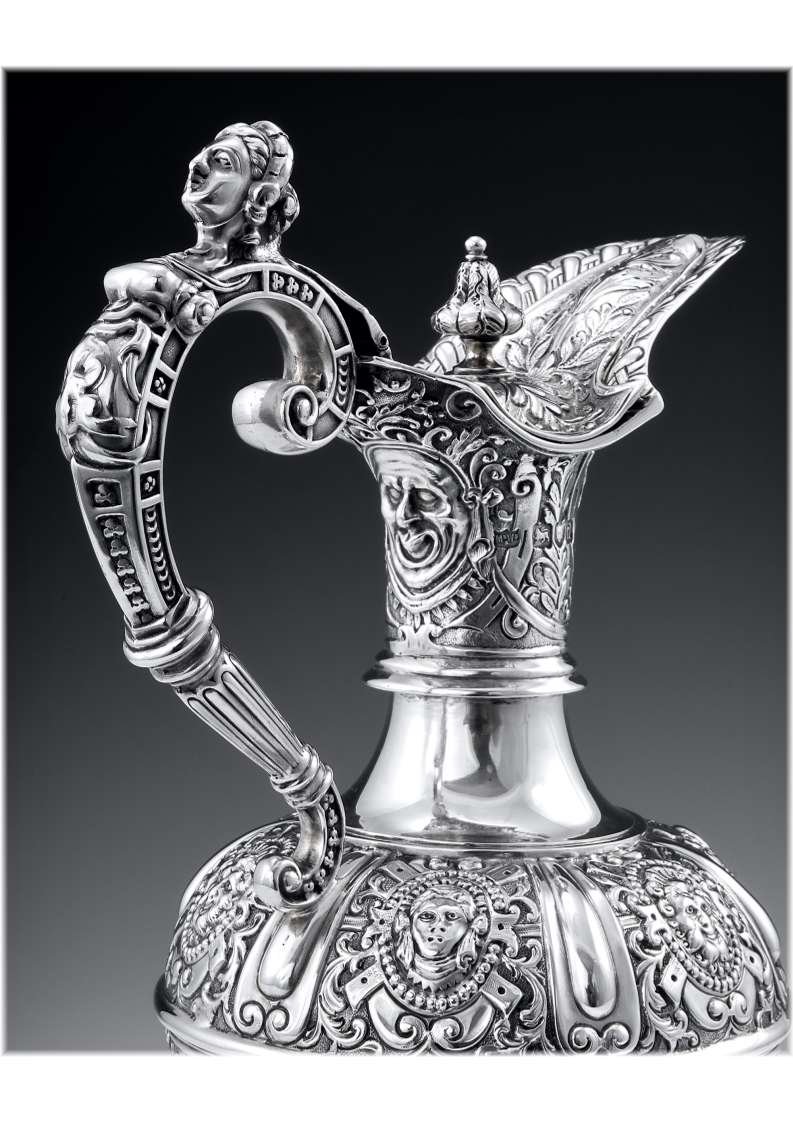 S Smith :  Aiguière Argent massif Vermeil mod. CELLINI Londres 1879-photo-2