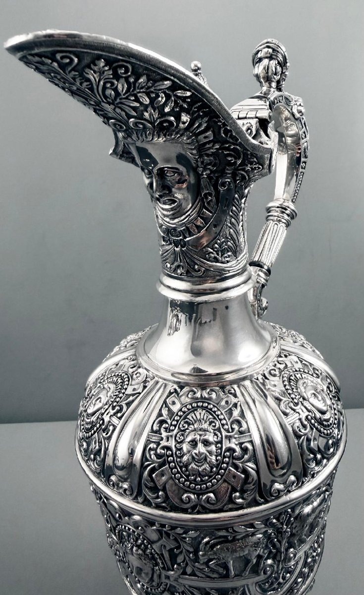 S Smith :  Aiguière Argent massif Vermeil mod. CELLINI Londres 1879-photo-3
