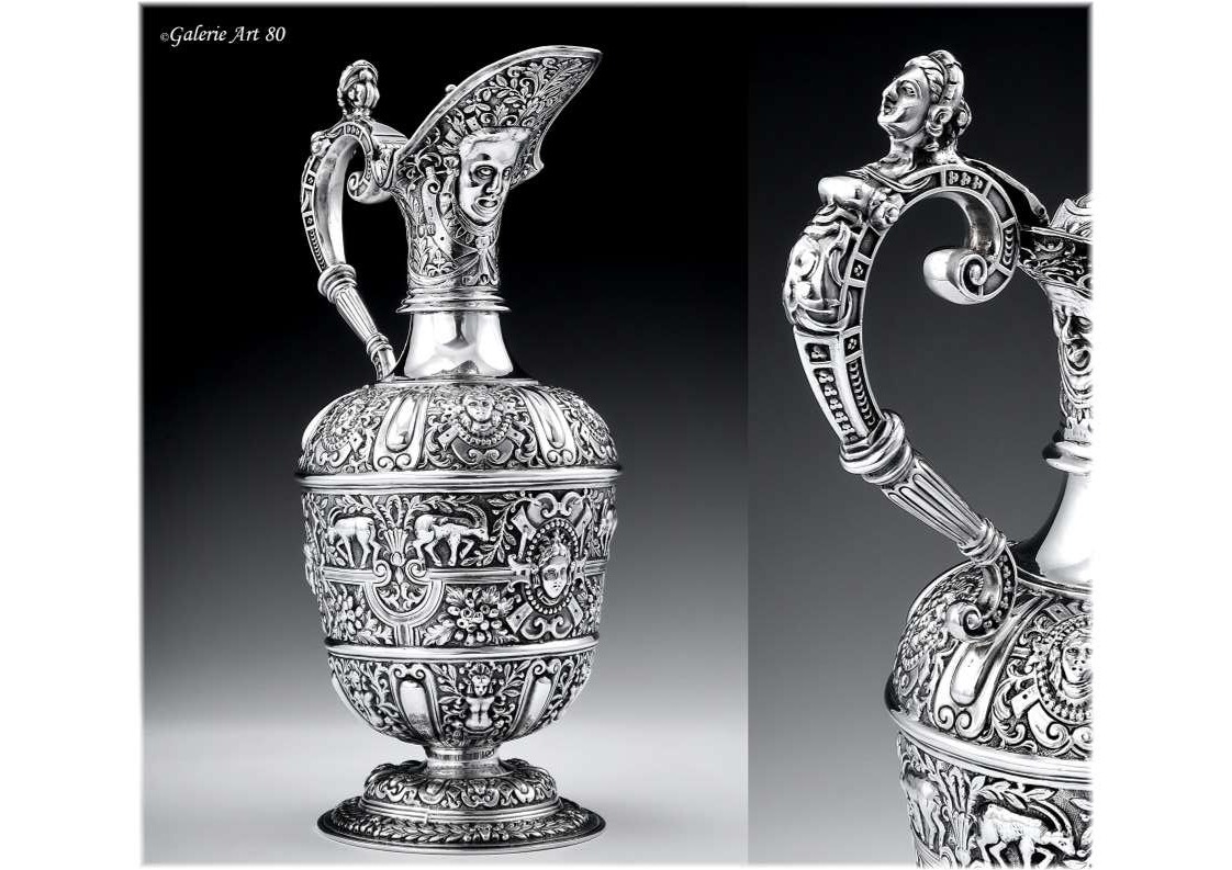 S Smith :  Aiguière Argent massif Vermeil mod. CELLINI Londres 1879-photo-4