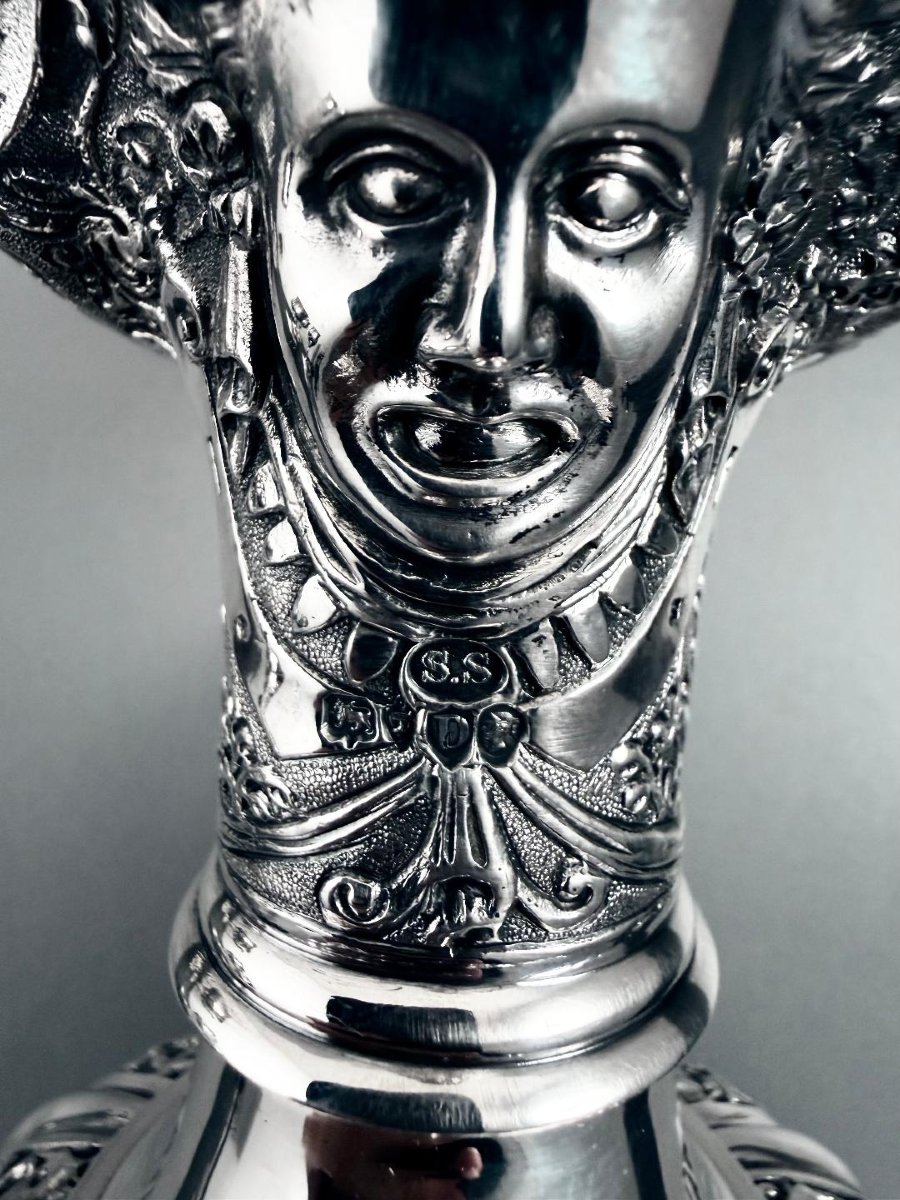 S Smith :  Aiguière Argent massif Vermeil mod. CELLINI Londres 1879-photo-3