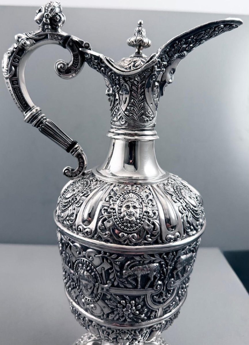 S Smith :  Aiguière Argent massif Vermeil mod. CELLINI Londres 1879-photo-8