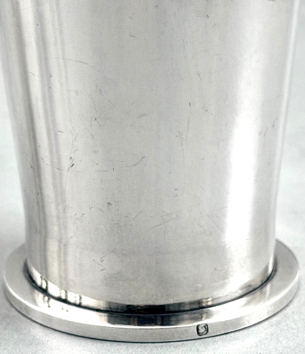 Puiforcat: Solid Silver And Vermeil Timbale, 147 G, Art Deco, C. 1930–40-photo-3