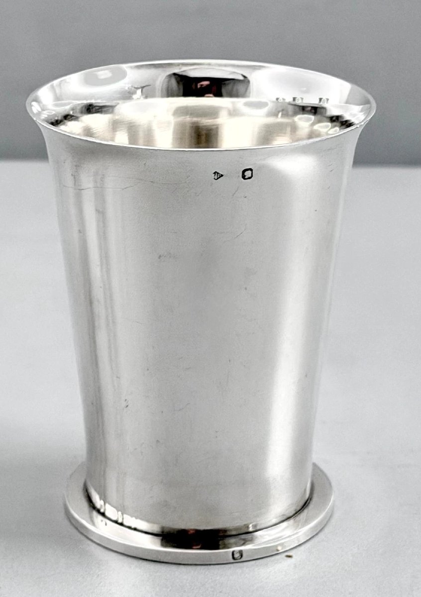 Puiforcat: Solid Silver And Vermeil Timbale, 147 G, Art Deco, C. 1930–40