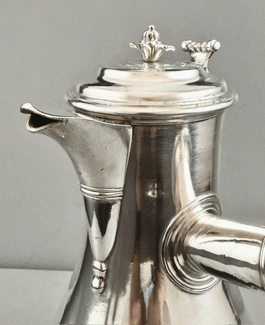 BAZILLE : Grande Cafetière en Argent massif XVIIIeme MONTPELLIER 1757-photo-4