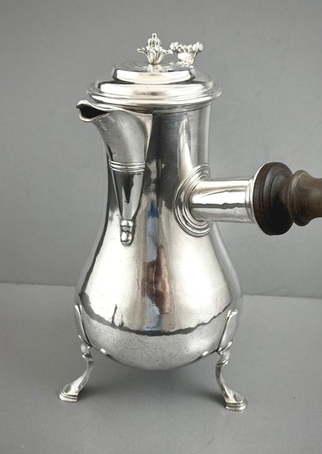 BAZILLE : Grande Cafetière en Argent massif XVIIIeme MONTPELLIER 1757-photo-3