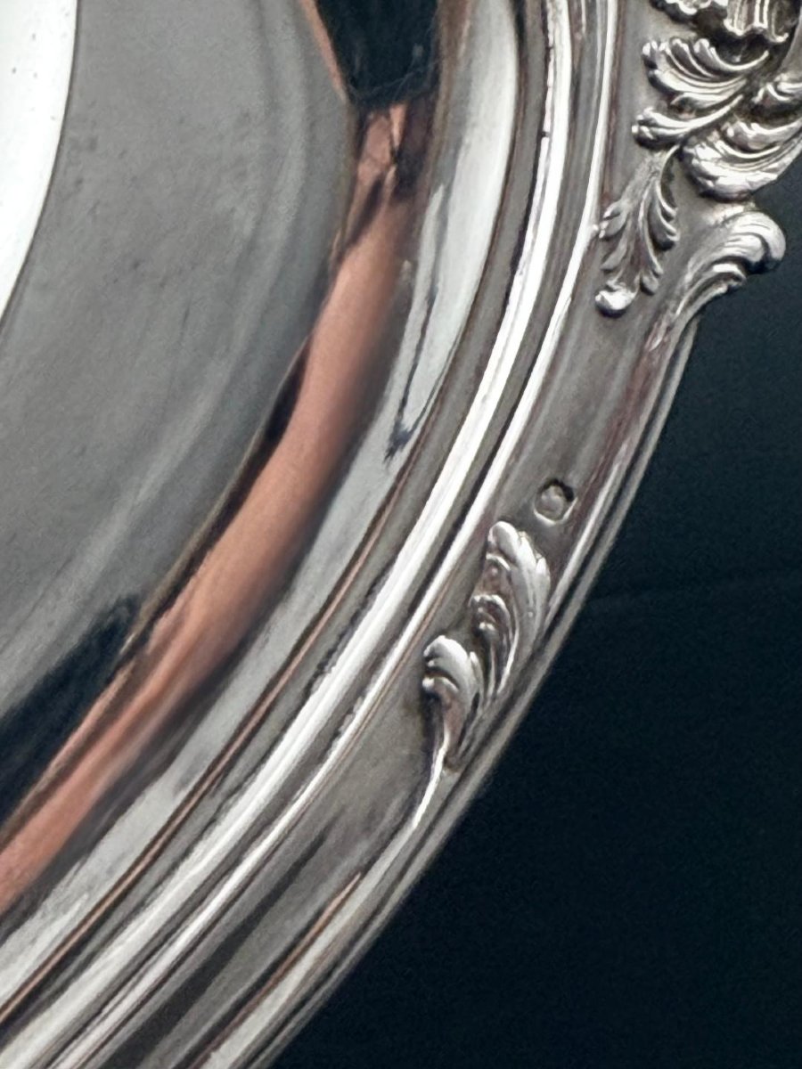 Puiforcat: Oval Solid Silver Dish With A Shell-and-net Design, +822 G-photo-4
