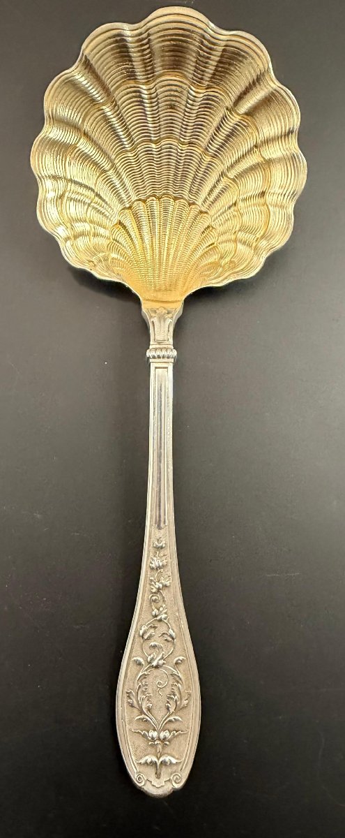 Henin & Vivier: Solid Silver Vermeil Strawberry Scoop "mascaron"
