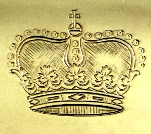 Série de 6 Assiettes en Argent massif Vermeil Couronne Prince + 3,7 kgs-photo-4