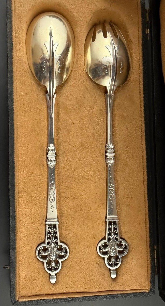 Cardeilhac: St. Renaissance Mascarons Solid Silver Salad Set