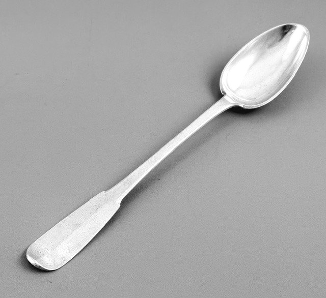 Langlois: Large 18th-century Solid Silver Stew Spoon, 156 Grams, Melun 1784-photo-2
