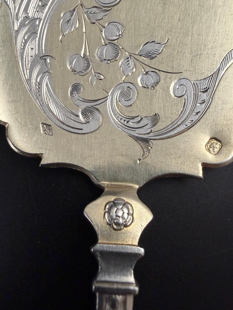 Henri Soufflot: Silver And Vermeil Ice Cream Set With Mascarons Design-photo-1
