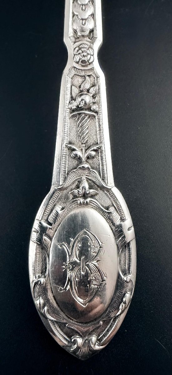 Henri Soufflot: Silver And Vermeil Ice Cream Set With Mascarons Design-photo-5
