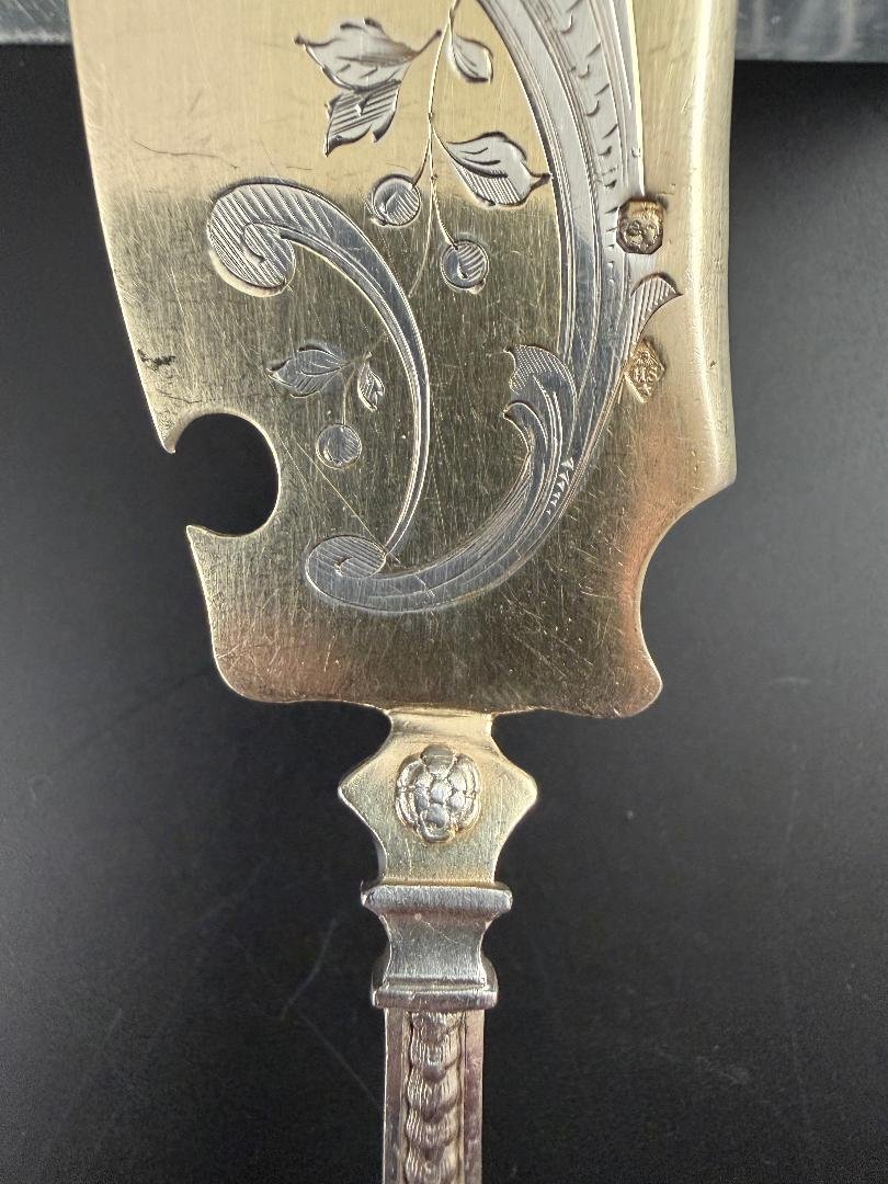 Henri Soufflot: Silver And Vermeil Ice Cream Set With Mascarons Design-photo-6