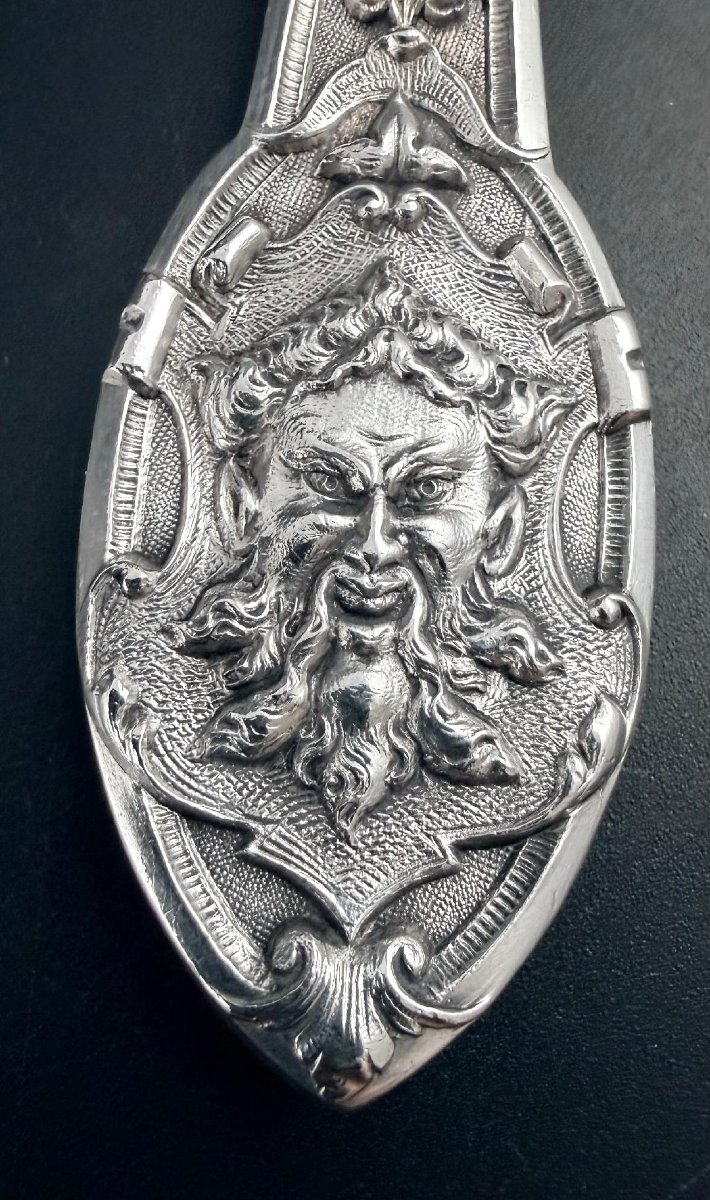 Henri Soufflot: Silver And Vermeil Ice Cream Set With Mascarons Design