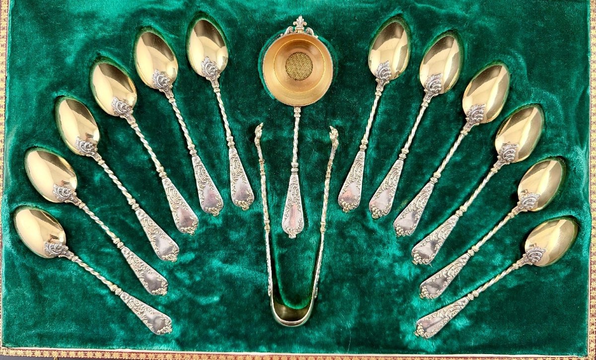 Henri Gabert: Louis XV-style Silver And Vermeil Tea Set-photo-2