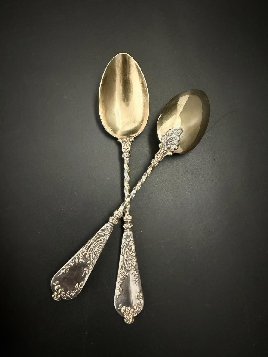 Henri Gabert: Louis XV-style Silver And Vermeil Tea Set-photo-3