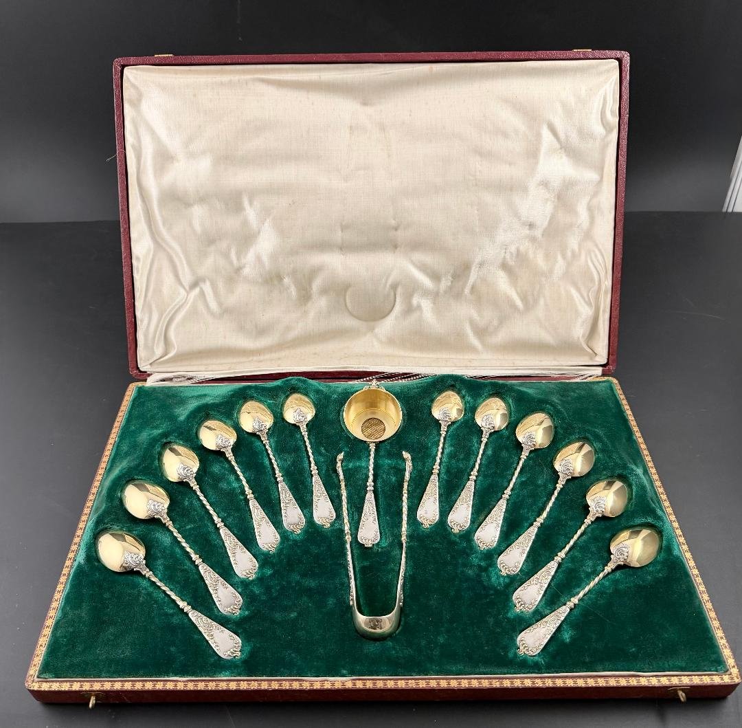Henri Gabert: Louis XV-style Silver And Vermeil Tea Set