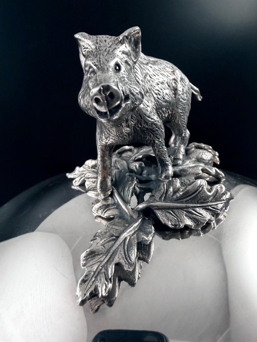 Orfèvrerie Du Marais: Silver Covered Vegetable Dish With “sanglier” Design