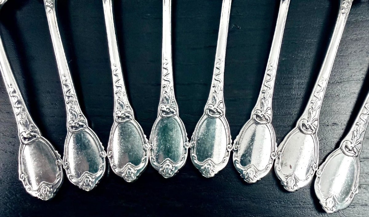 HENRI SOUFFLOT : Service de 8 Cuillères en Argent massif modèle "Dragons "-photo-4