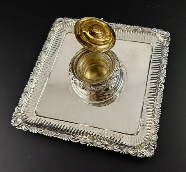Tiffany:  Solid Silver Vermeil Inkwell, Circa 1892–1902-photo-3