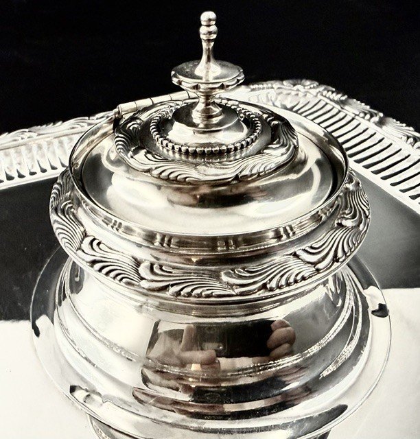 Tiffany:  Solid Silver Vermeil Inkwell, Circa 1892–1902-photo-4