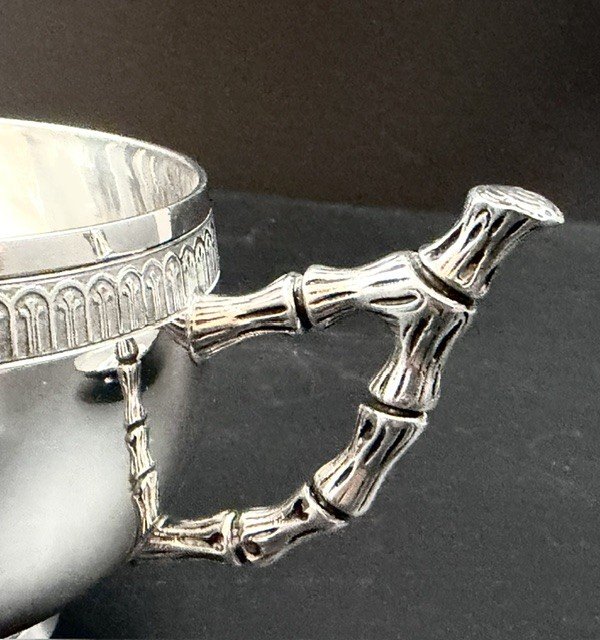 LADOUCETTE & GAVARD :  Service "Dejeuner" Tasse/ Soucoupe en Argent-photo-2