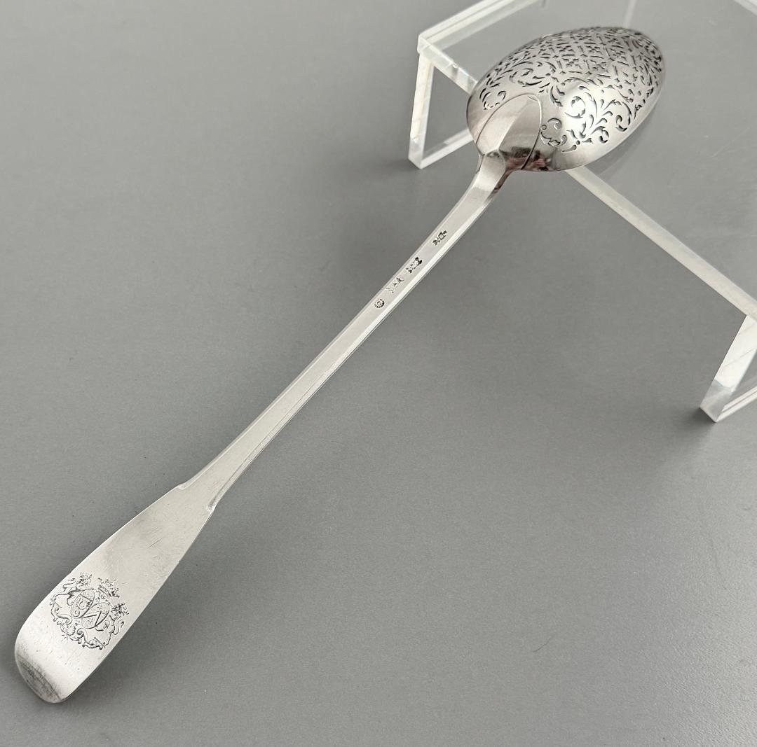 Desportes: Solid Silver Olive Spoon, Paris 1726, Coat Of Arms