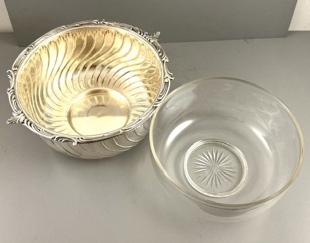 Lapeyre: Large Chiller / Vegetable Dish, Silver Vermeil, St. Louis XV-photo-3