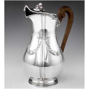 YTASSE & FOURNERET : Broc / Verseuse en Argent massif de Style Louis XVI